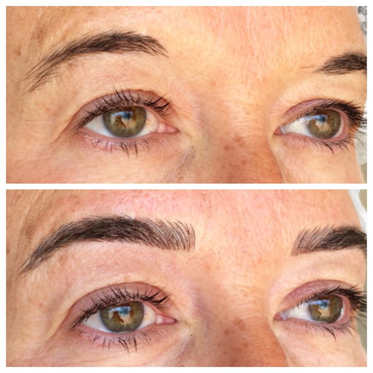 Eyebrows by Ainslie Perth Feathertouch Tattooing Before and After
